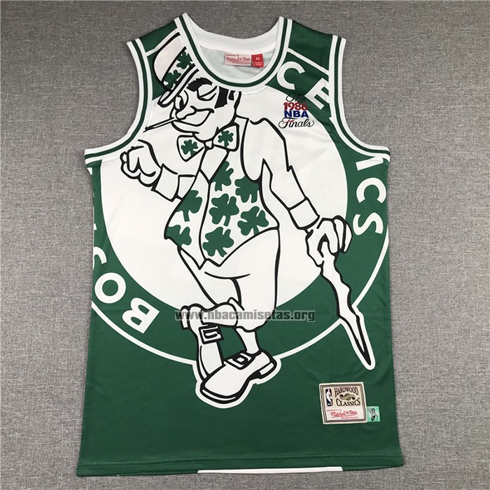 Camiseta Boston Celtics Larry Bird NO 33 Mitchell & Ness Big Face Verde